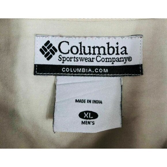 Columbia Shirt Mens XL Button Down Top Long Sleeve Red Beige Tan Plaid Extra But - Picture 6 of 9